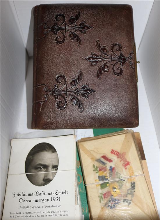 Leather photo album & loose photos